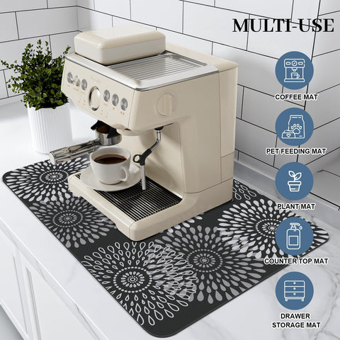 LuxStep dish drying mat offers multi-use placement for kitchen, bath, or shelves.