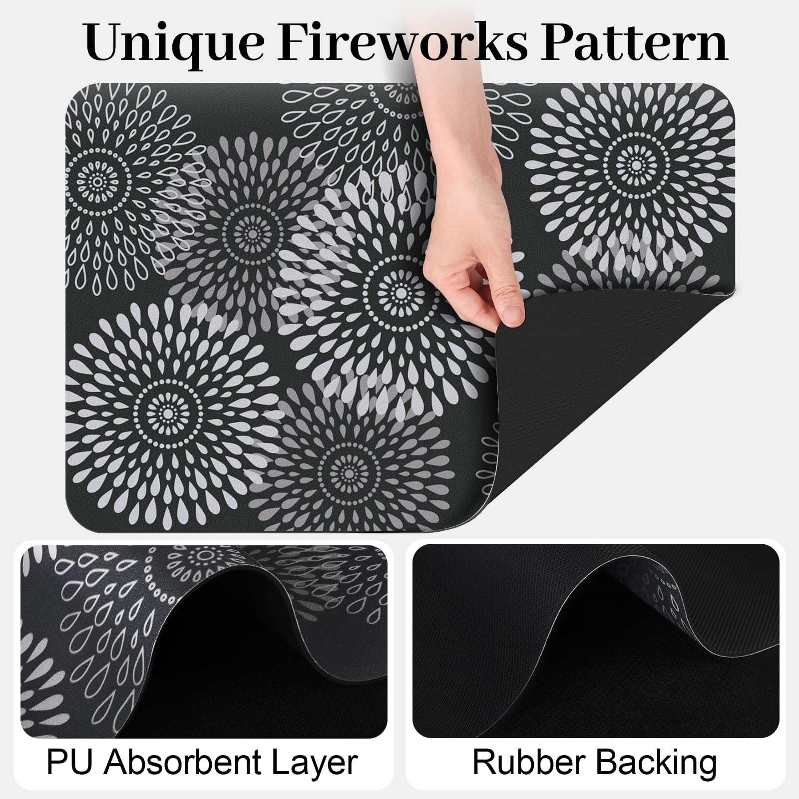 LuxStep dish drying mat available in four colors to match kitchen decor.