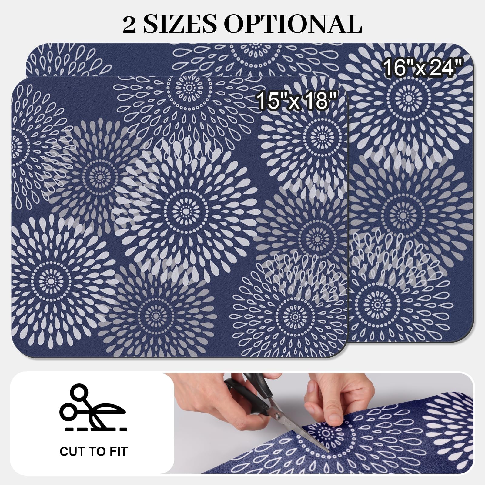 LuxStep dish drying mat with rubber backing stays non-slip on counters.