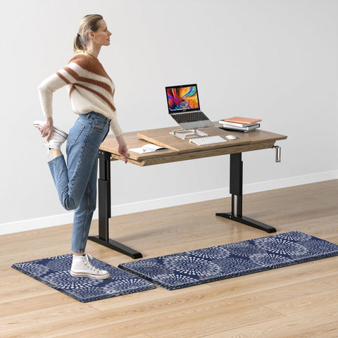 LuxStep blue kitchen rug adds style and practical floor protection.