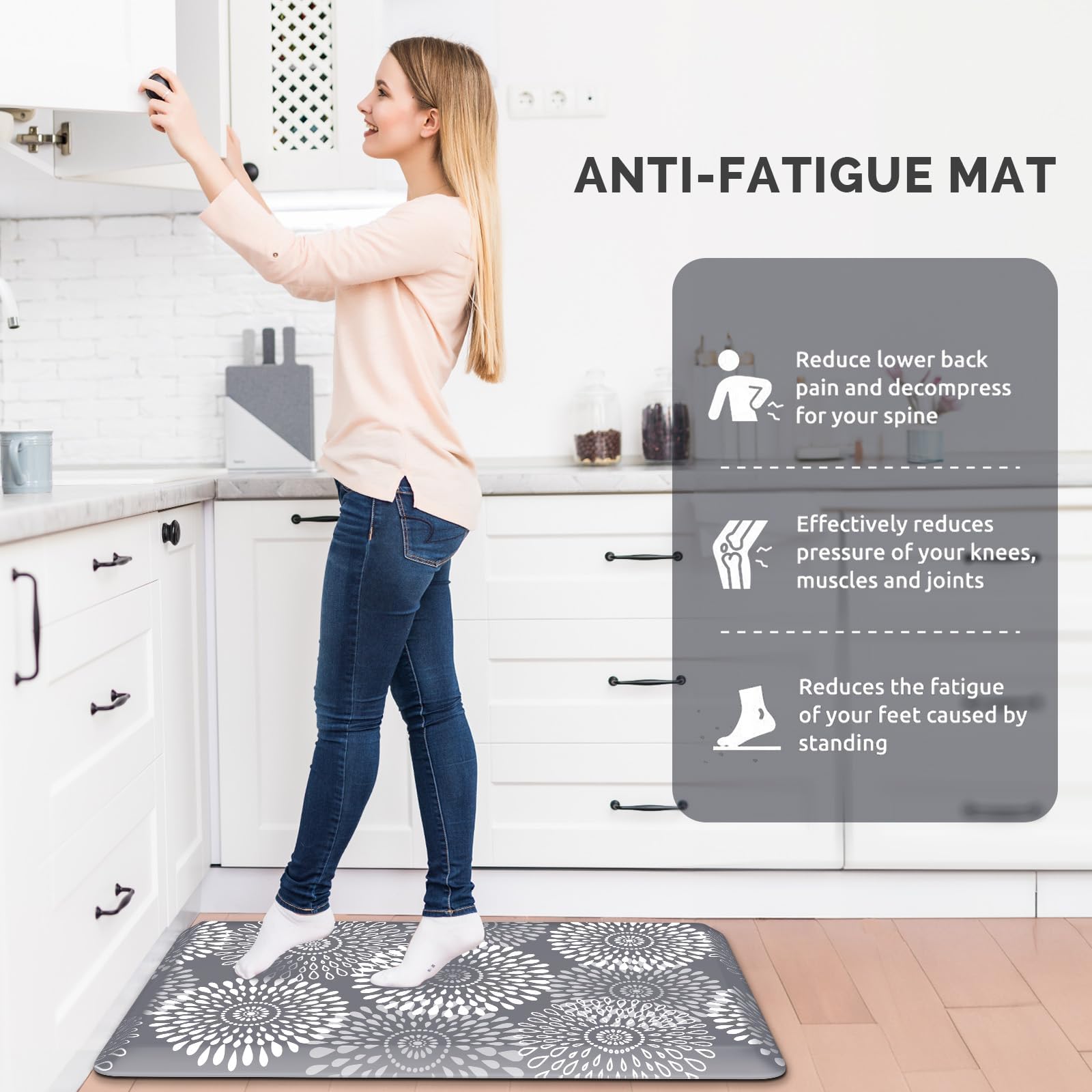 LuxStep kitchen mat being cleaned with cloth or vacuum