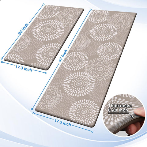 LuxStep waterproof non-slip kitchen mat in khaki with easy maintenance.