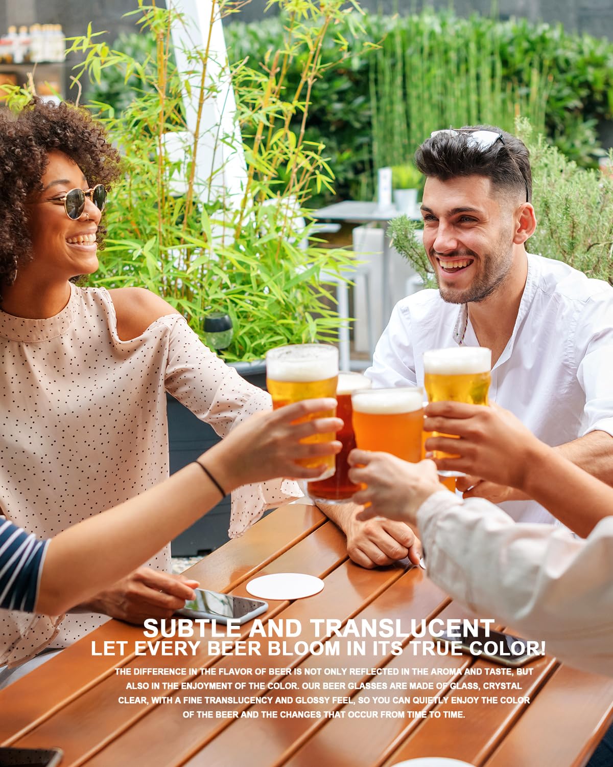LUXU wide-mouth 20oz pint glasses improve pouring and aroma