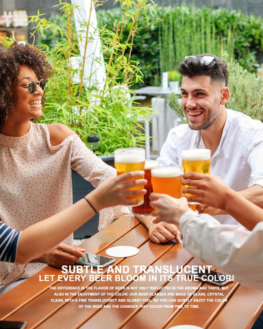 LUXU wide-mouth 20oz pint glasses improve pouring and aroma