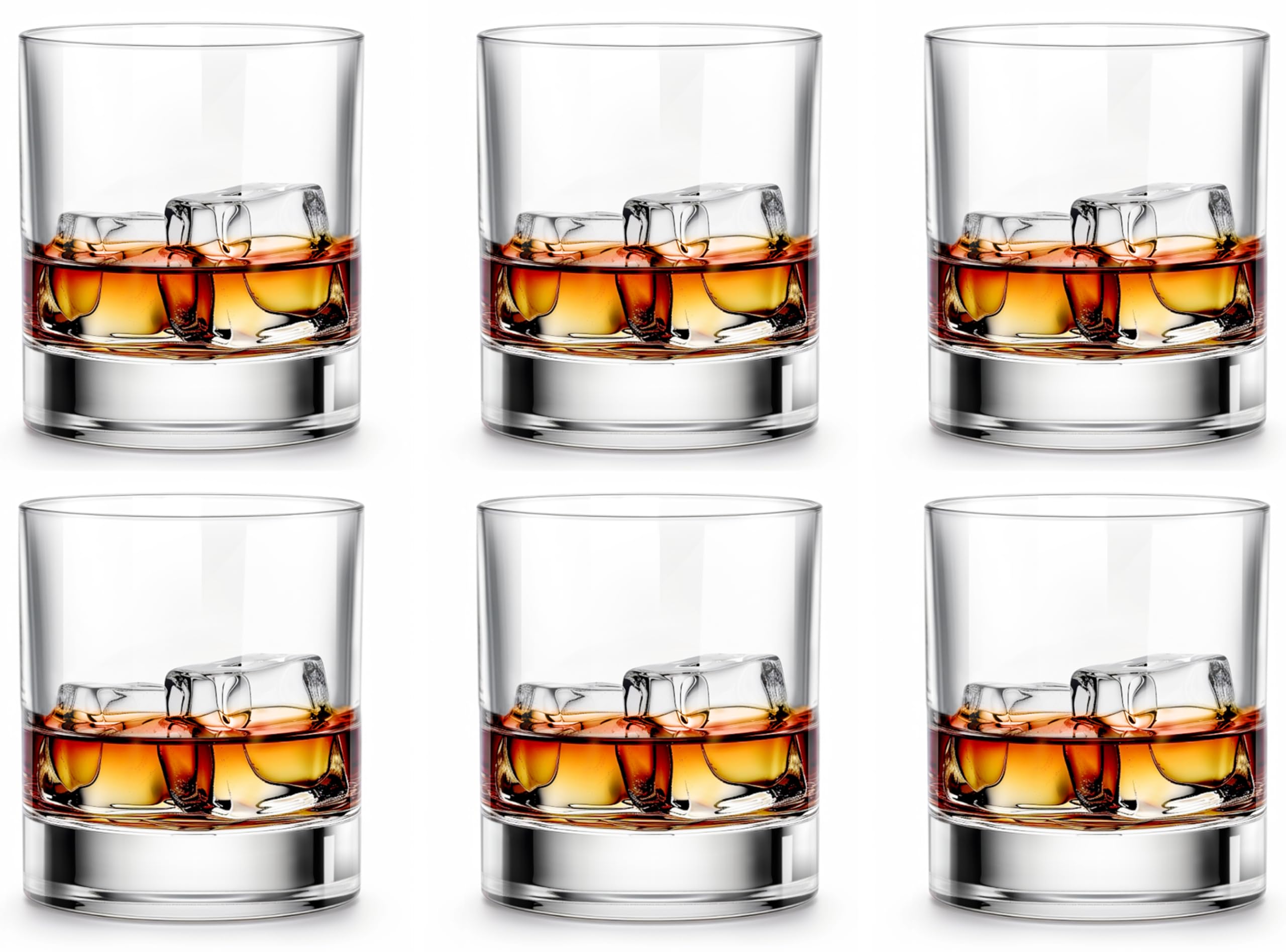 LUXU whiskey glasses rock-style 11oz set enhances whiskey tasting at home.