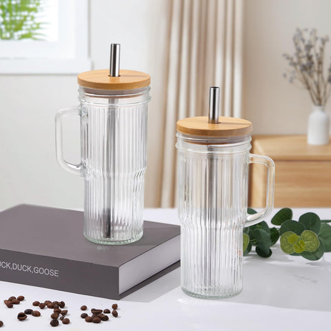 LUXULISH durable heat resistant glass tumbler for hot or cold drinks