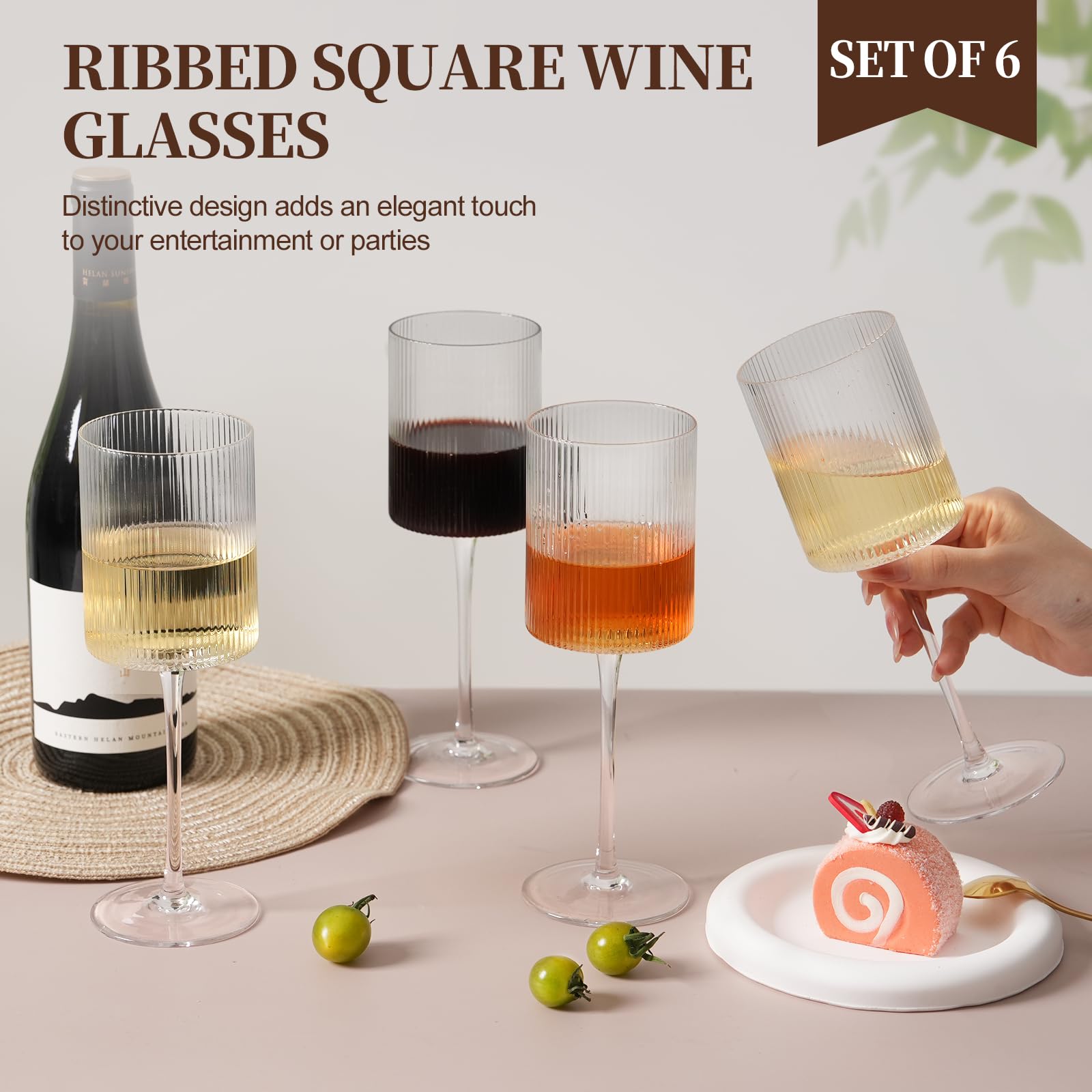 LUXULISH hand-blown crystal wine glass close-up showcases craftsmanship.