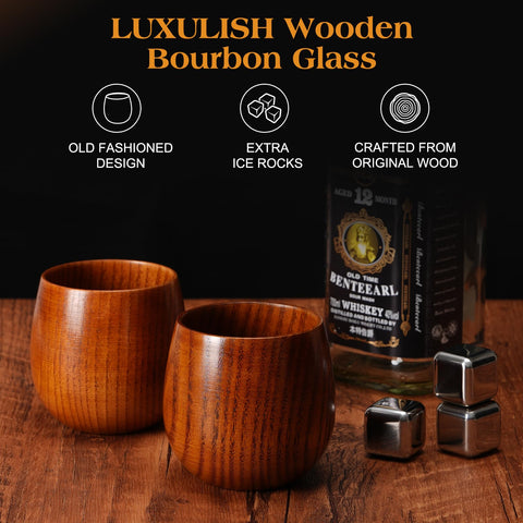 LUXULISH stainless steel ice cubes chilling without diluting flavors.