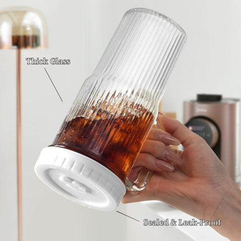 LUXULISH set of 4 ribbed glass tumblers for entertaining