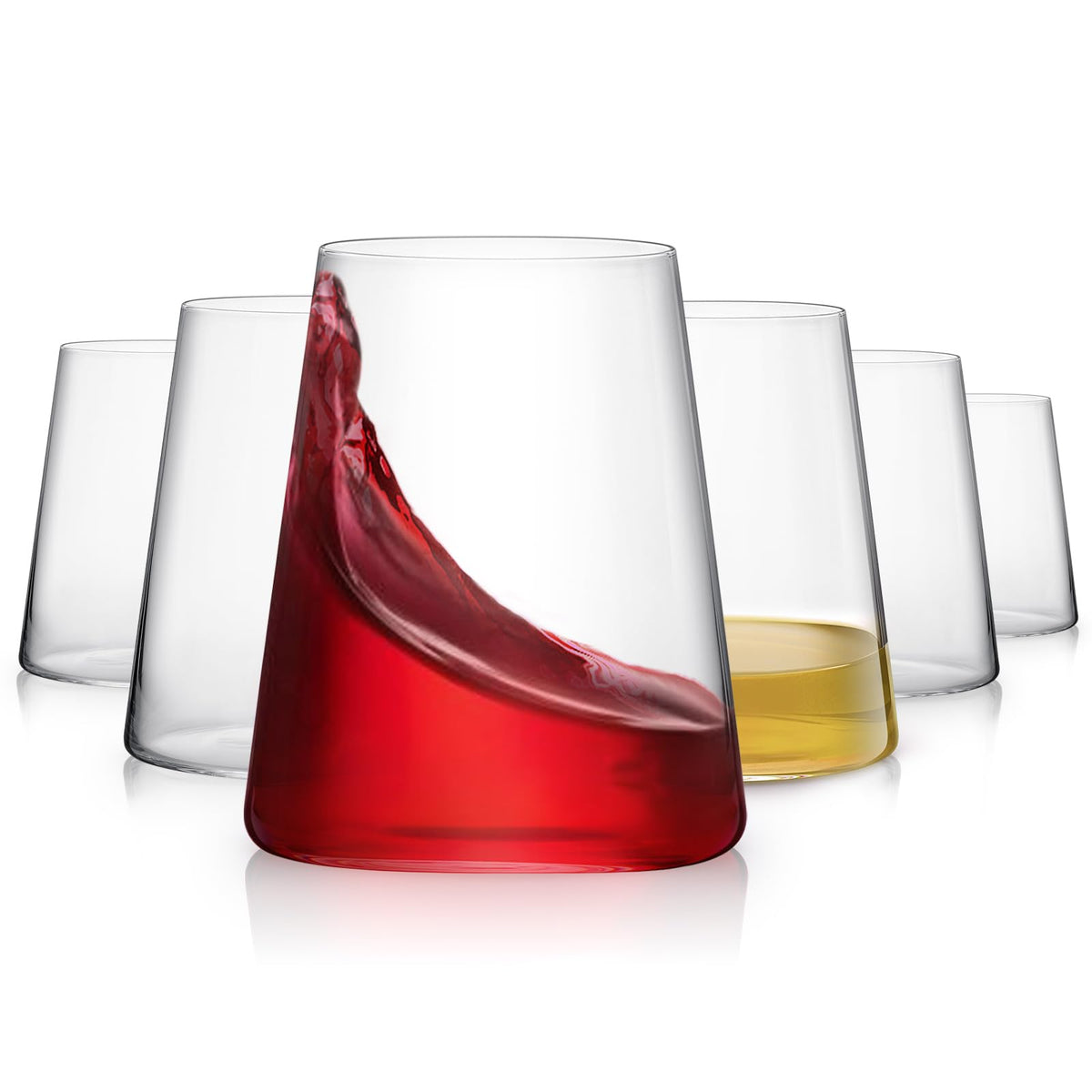 Luxulish stemless wine glasses set 6 in premium crystal for effortless sipping.