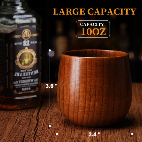 LUXULISH wooden whiskey glass shows a distinctive bottom logo adding premium branding