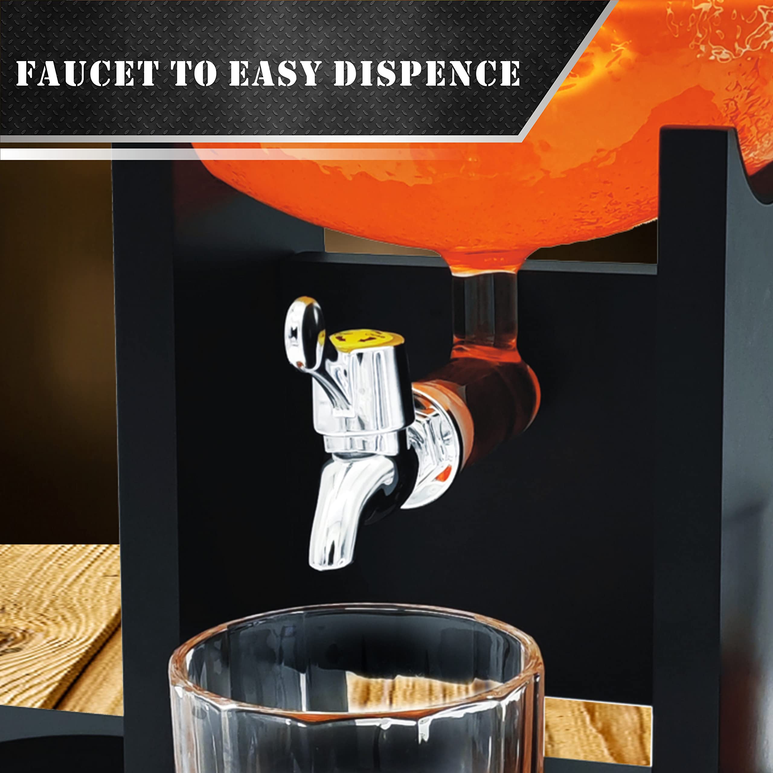LuxuryBar football decanter with stainless steel chillers preserves flavor while cooling quickly.