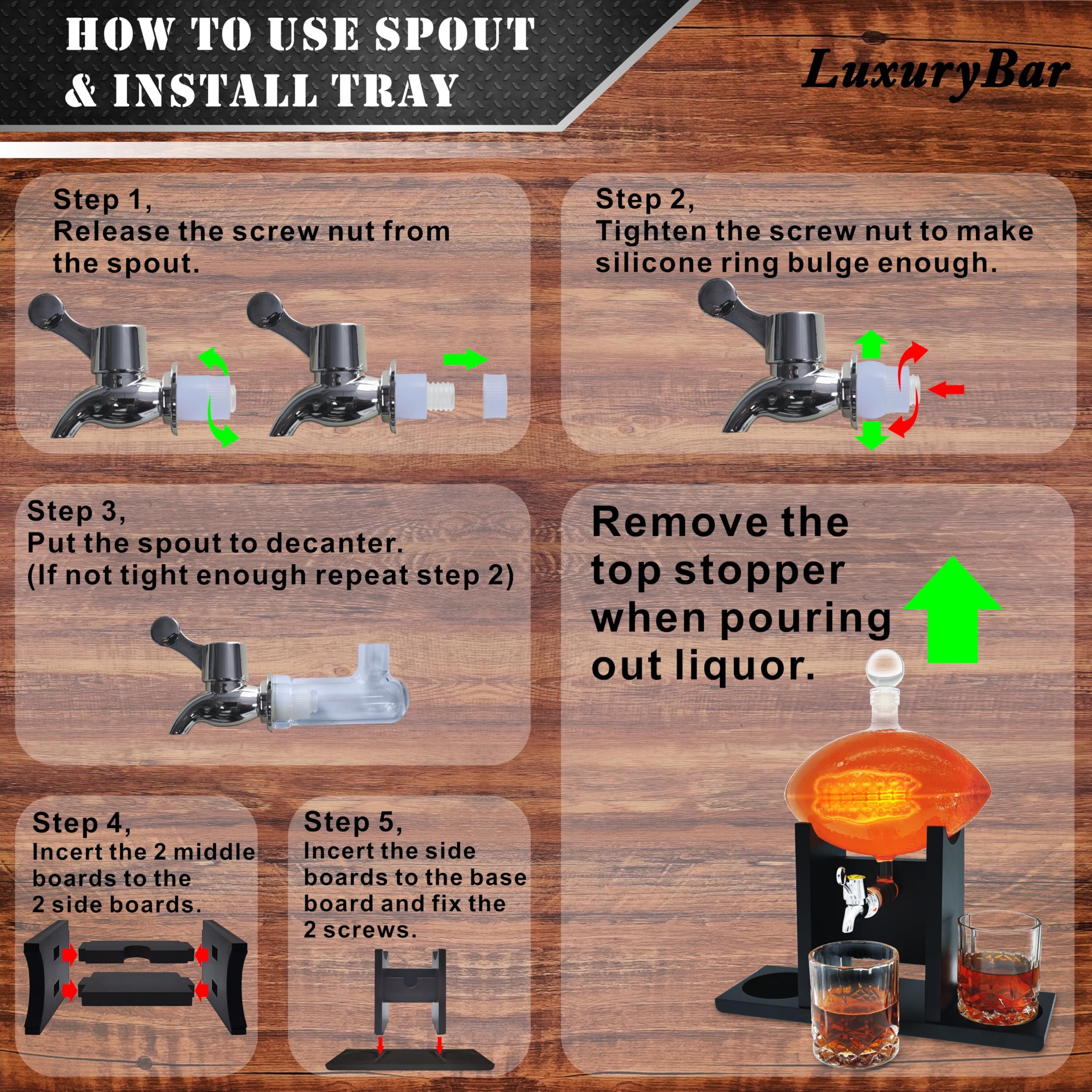 LuxuryBar football gift box with cocktail guide for stylish gifting occasions.