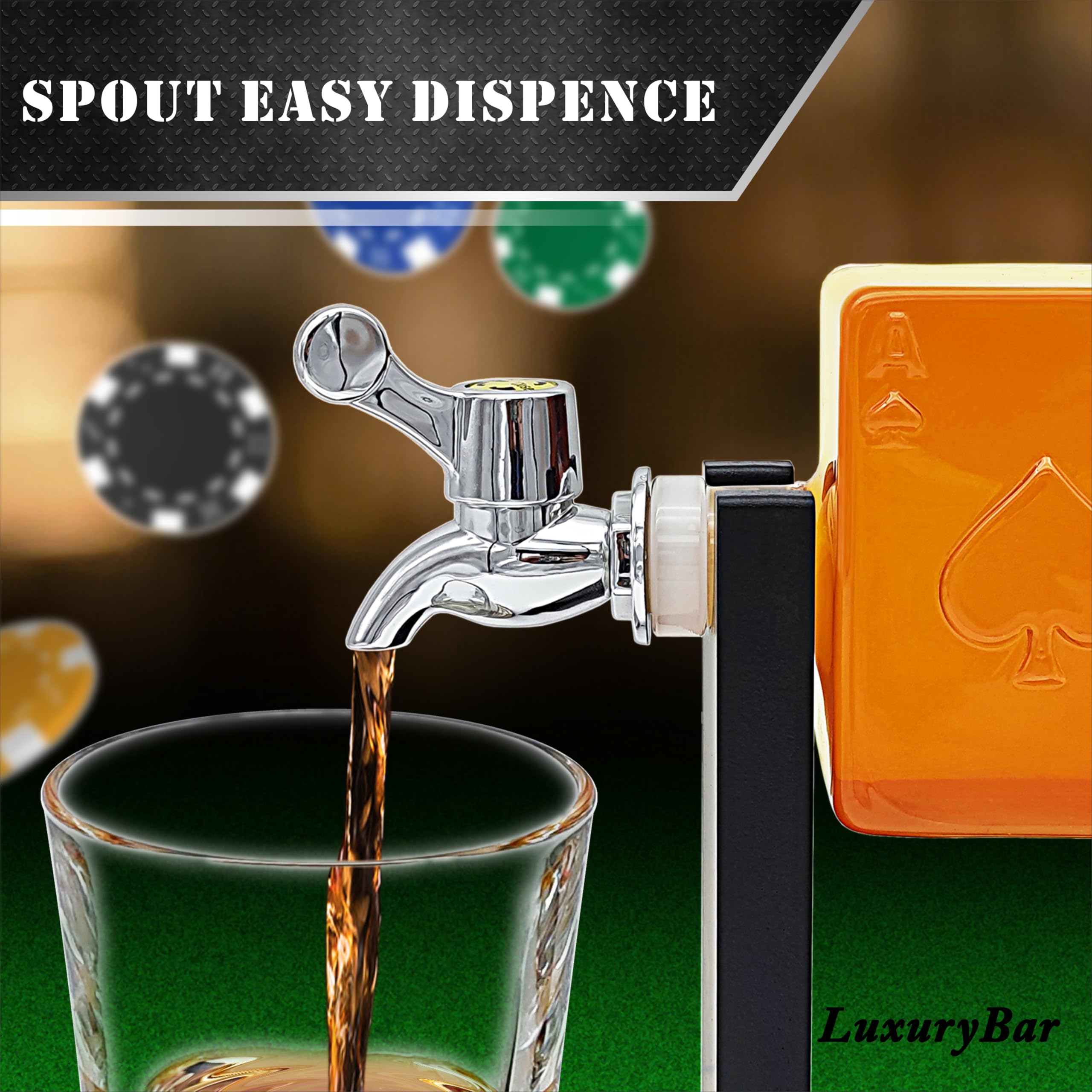 LuxuryBar spout dispense enables easy, mess-free pouring