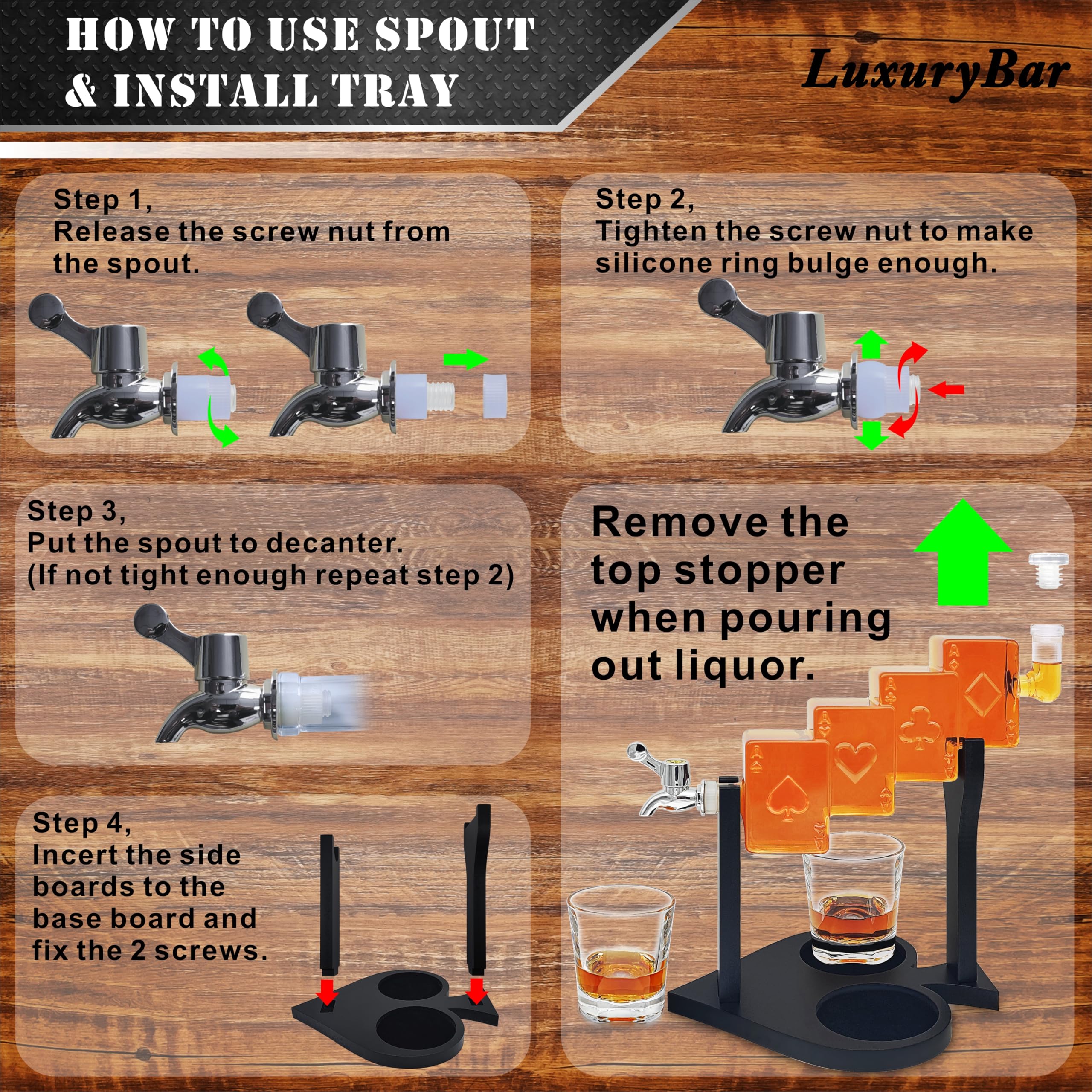 LuxuryBar whiskey glasses accompany the decanter for complete serving