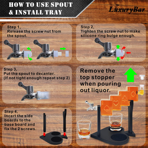 LuxuryBar whiskey glasses accompany the decanter for complete serving