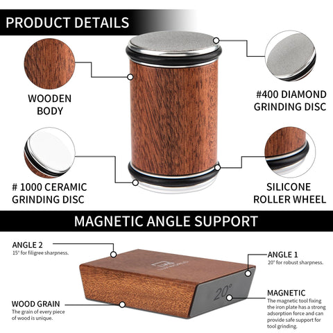 LUXWORLD magnetic base keeps knives stable during sharpening