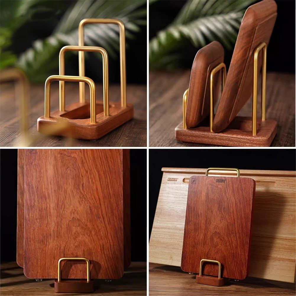 Luxylei two-slot cutting board storage fits most boards.