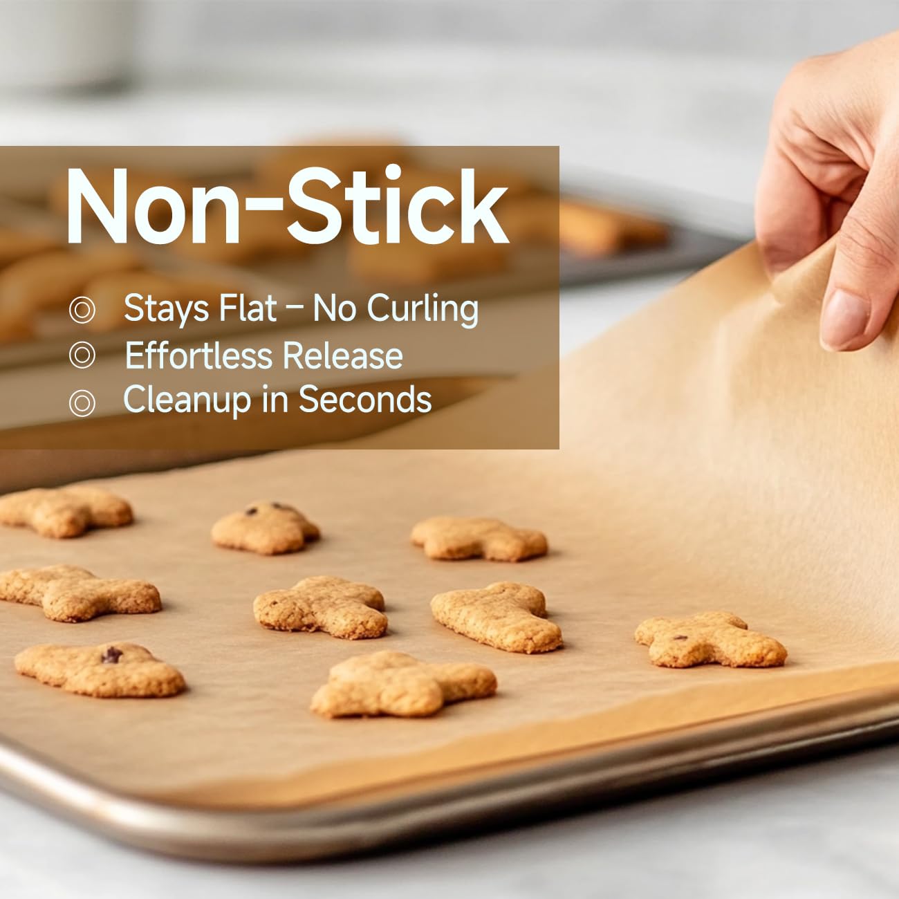 LUYROOES double-sided silicone coating enables easy release and cleaner cooking.