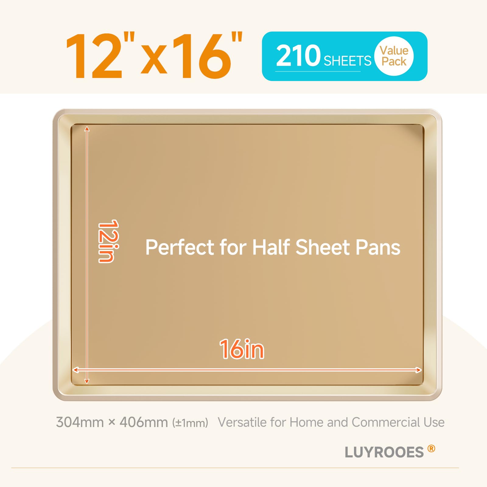 LUYROOES half-sheet pan liner fits standard trays.