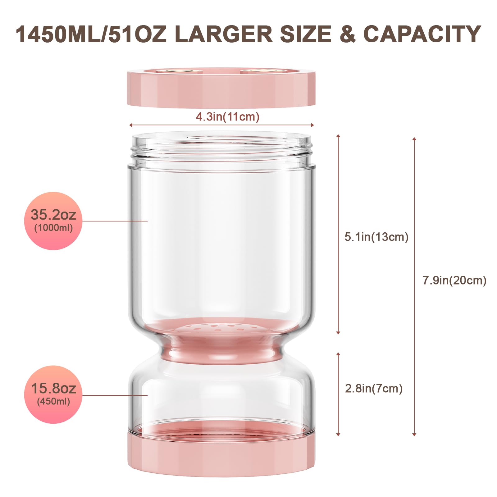 LveSunny borosilicate glass pickle jar showing crystal-clear produce