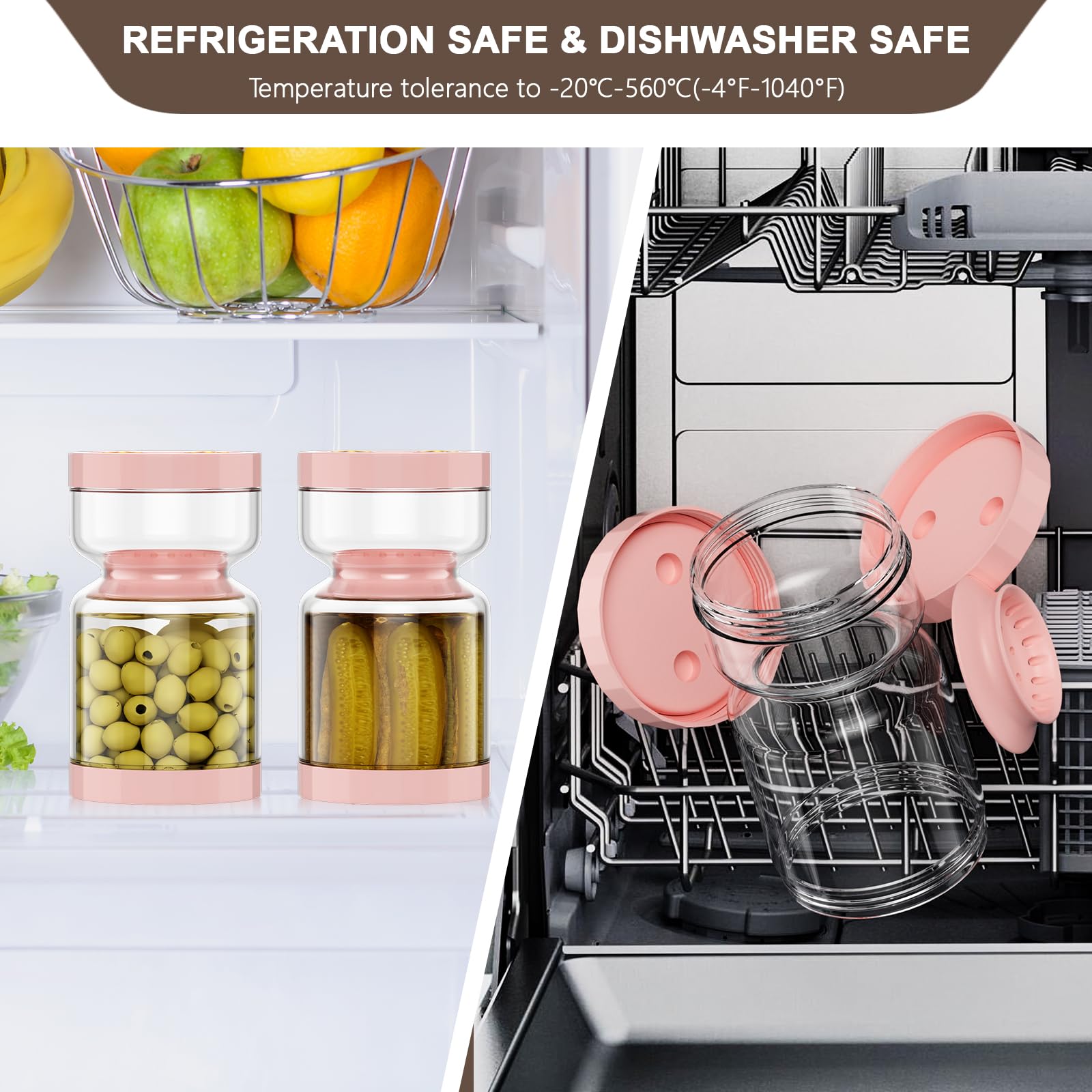 LveSunny dishwasher-safe pickle jar for quick cleanup