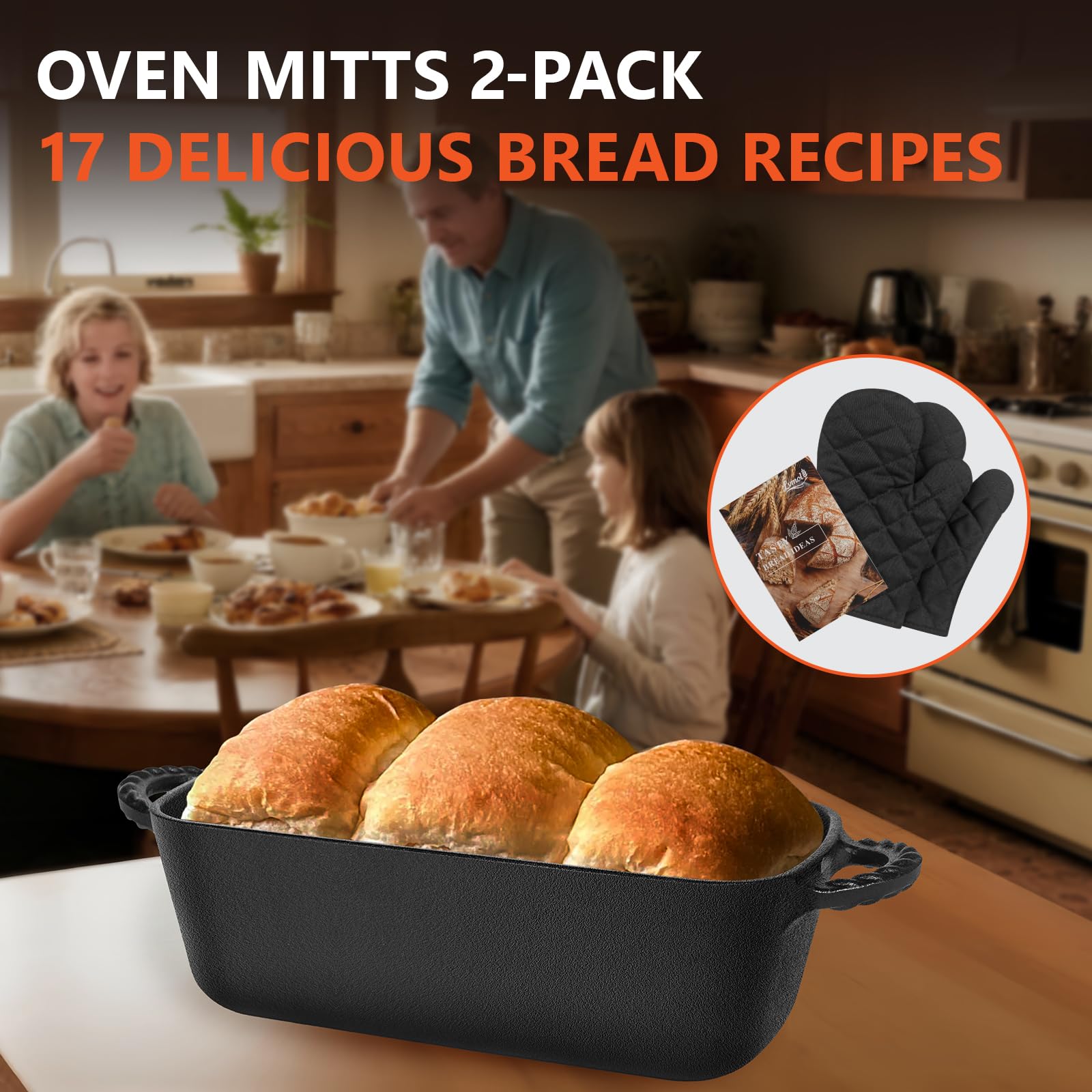 Lvmol versatile pan for banana bread and meatloaf versatility