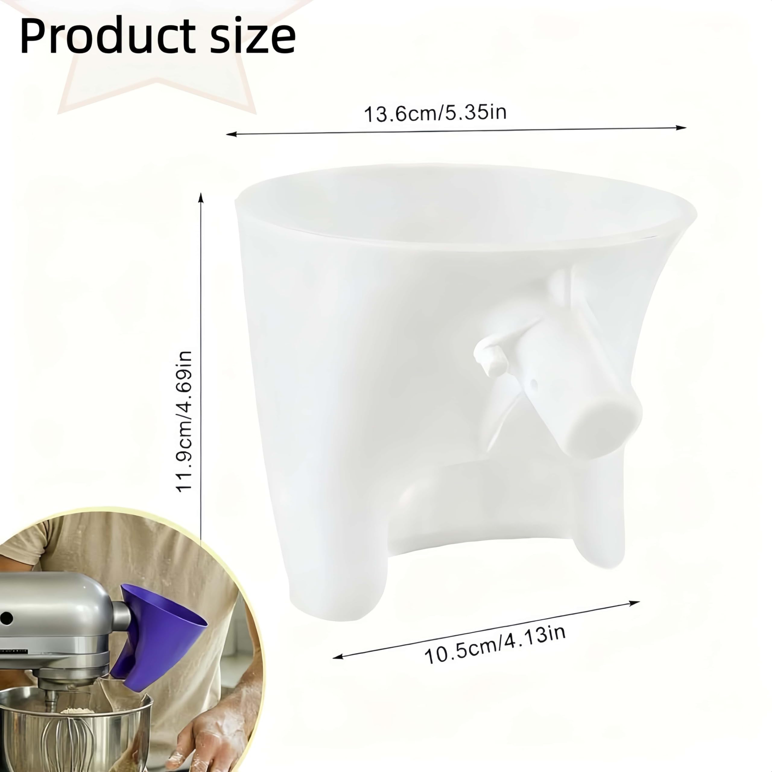 LWOGD flour funnel pouring dry ingredients with precise flow for better results.