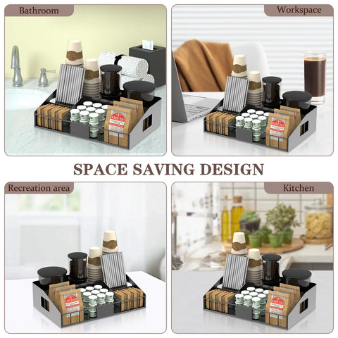 LWSFF rustproof metal countertop organizer blends durability with rustic decor appeal.