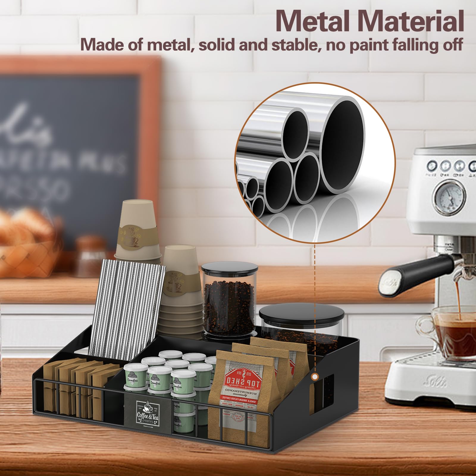 LWSFF tea condiment storage compartments keep sweeteners and sachets neatly within reach.