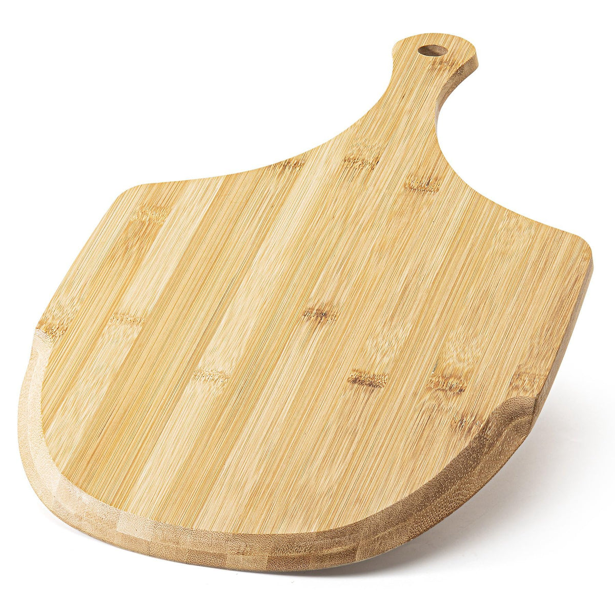 LX LERMX bamboo pizza peel with smooth surface for easy crust transfer.