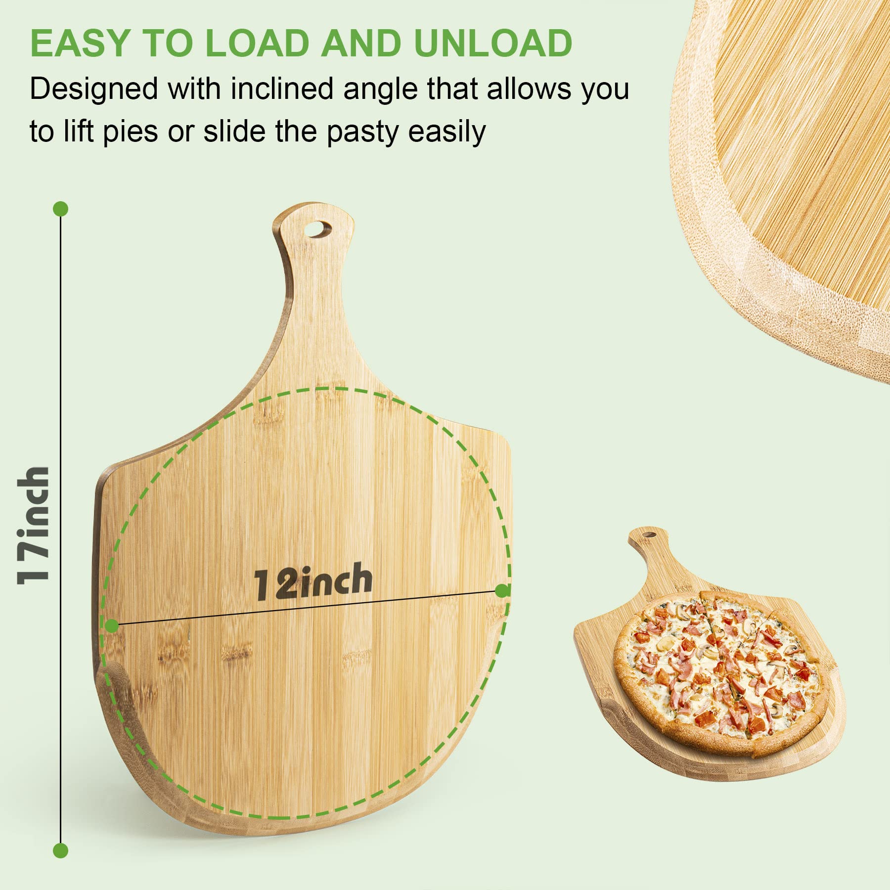 LX LERMX ergonomic-handle pizza peel for comfortable, stable baking.