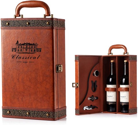 lxllnqh wine gift box – two-bottle carrier for easy transport and gifting