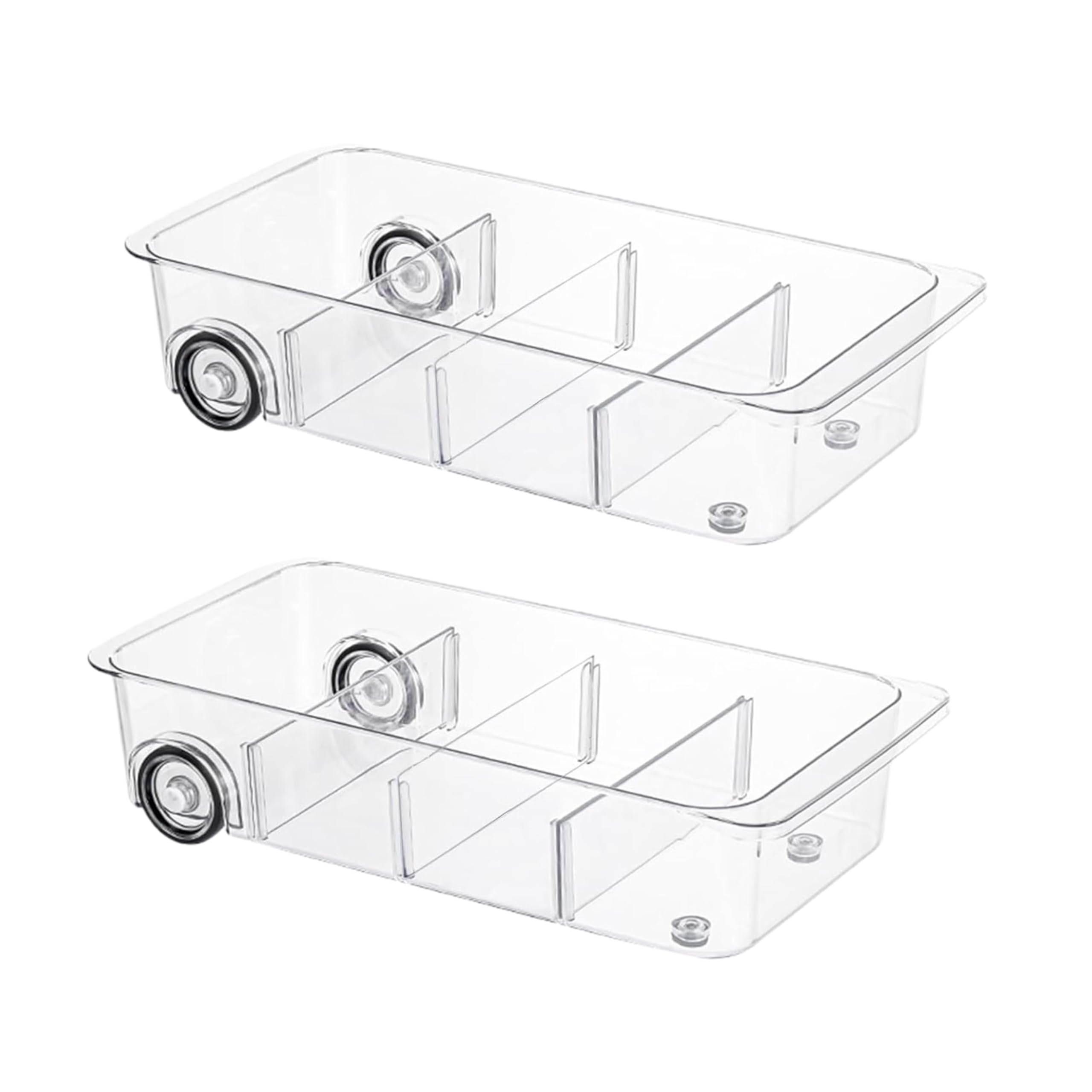LXLXXL fridge organizer bins on wheels aid easy access from deep fridge shelves
