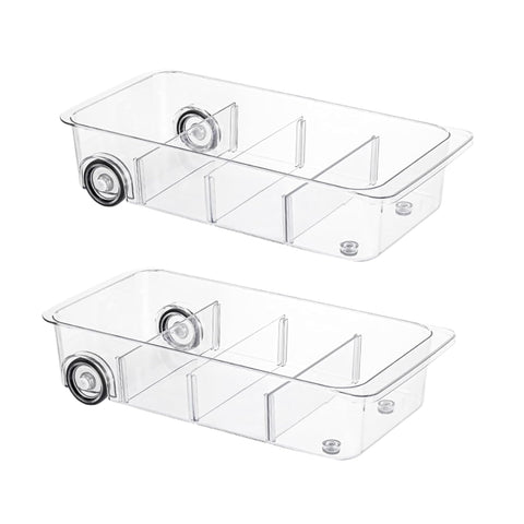 LXLXXL fridge organizer bins on wheels aid easy access from deep fridge shelves