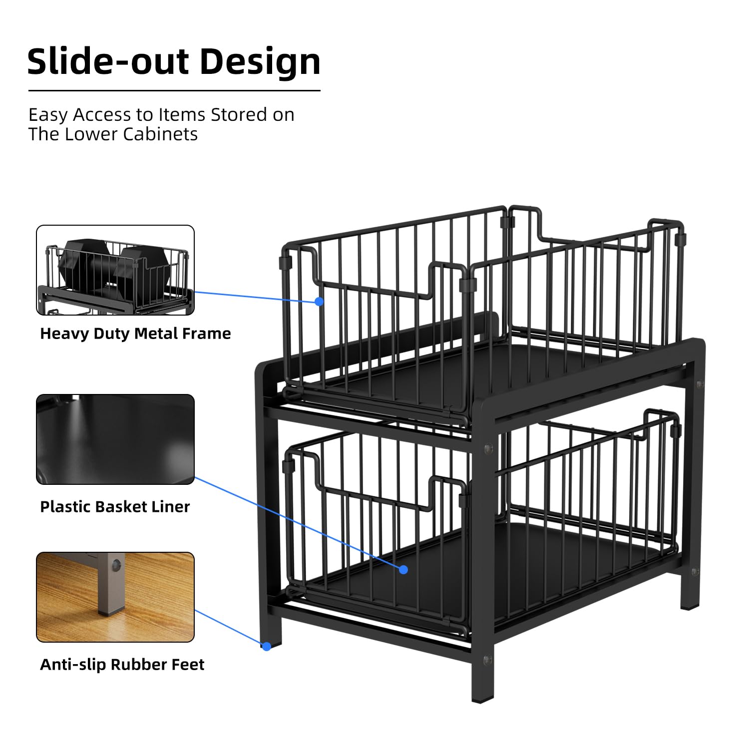 Lxmons foldable wire-basket design saves space when not in use.