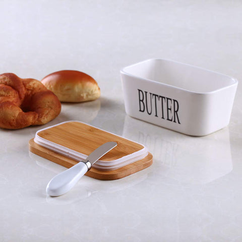 Lxmons gift-ready butter dish offers practical style for holidays.