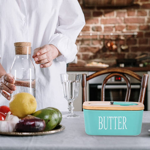 Lxmons lead-free porcelain butter dish offers durable, safe daily use
