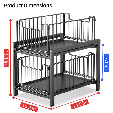 Lxmons metal sliding organizer highlights durable construction for easy access.