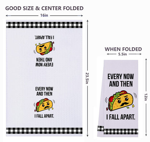LXOMILL absorbent waffle weave towel showcasing bright screen-printed design for homey decor