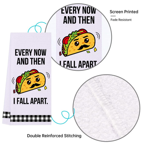 LXOMILL taco-themed towel adds whimsy while absorbing spills during cooking sessions