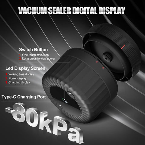 LXT vacuum sealer LED display shows battery and runtime clearly