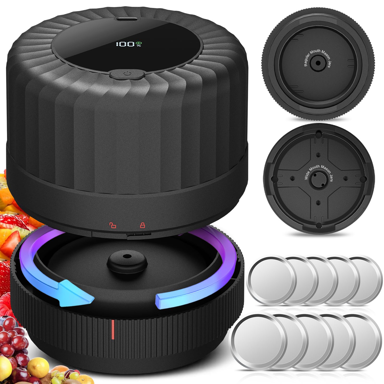 LXT mason jar vacuum sealer portable in action preserves freshness on the go