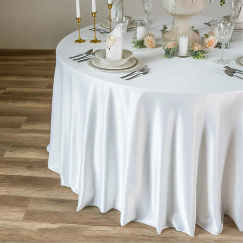 Lxztayuk white round tablecloth for elegant wedding and dining setups