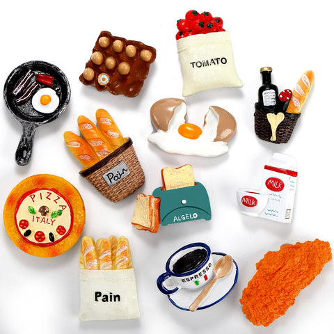 Lyellfe 12-pack fridge magnets with cute 3D foods brighten your fridge decor