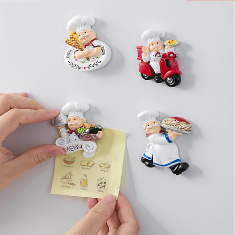 Lyellfe 3D resin chef magnet offers durable strength for everyday use.