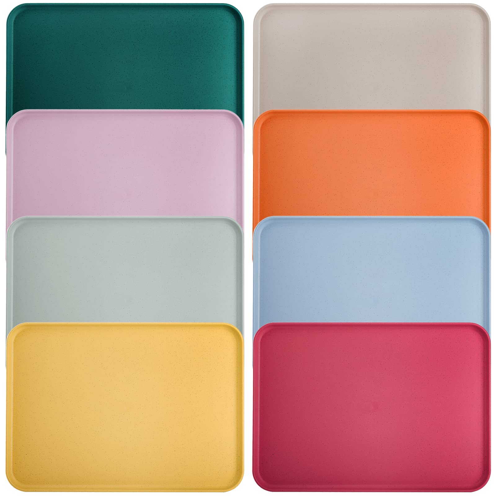 Lyellfe 8-pack colorful serving tray for vibrant food displays in cafeterias.