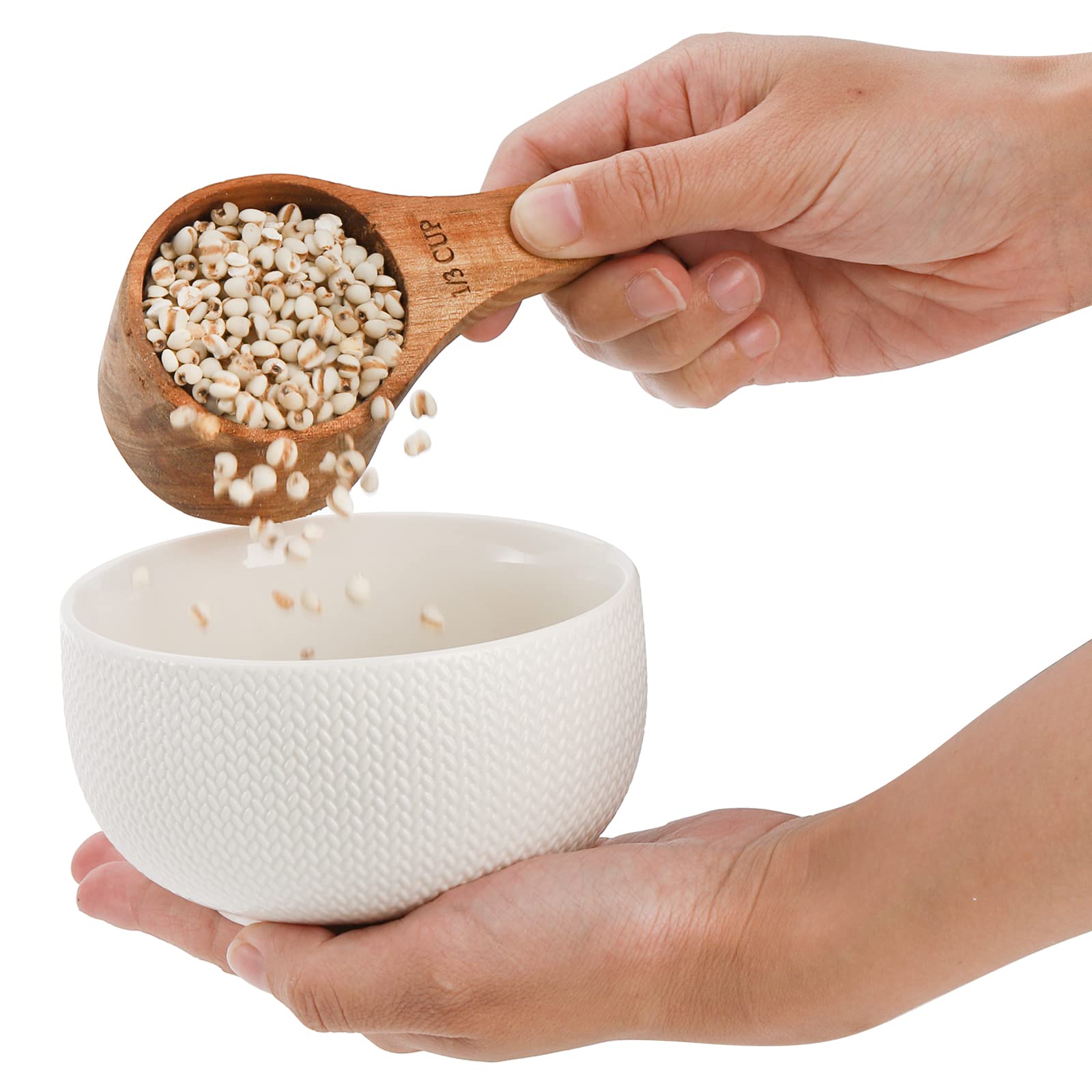 Lyellfe acacia cups nest inside each other for compact storage and easy access.