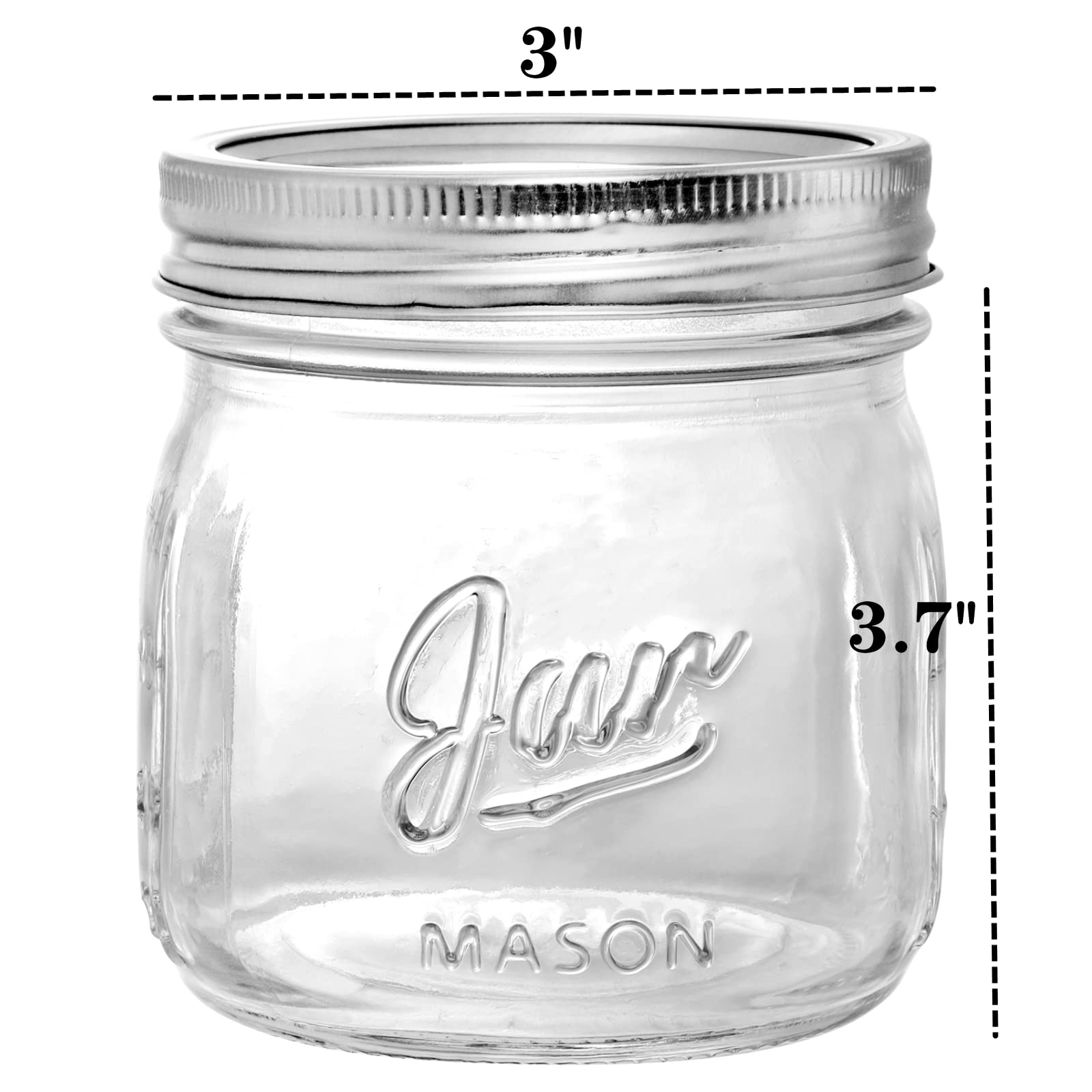 Lyellfe 16oz clear jar ideal for jams, honey, and spices.