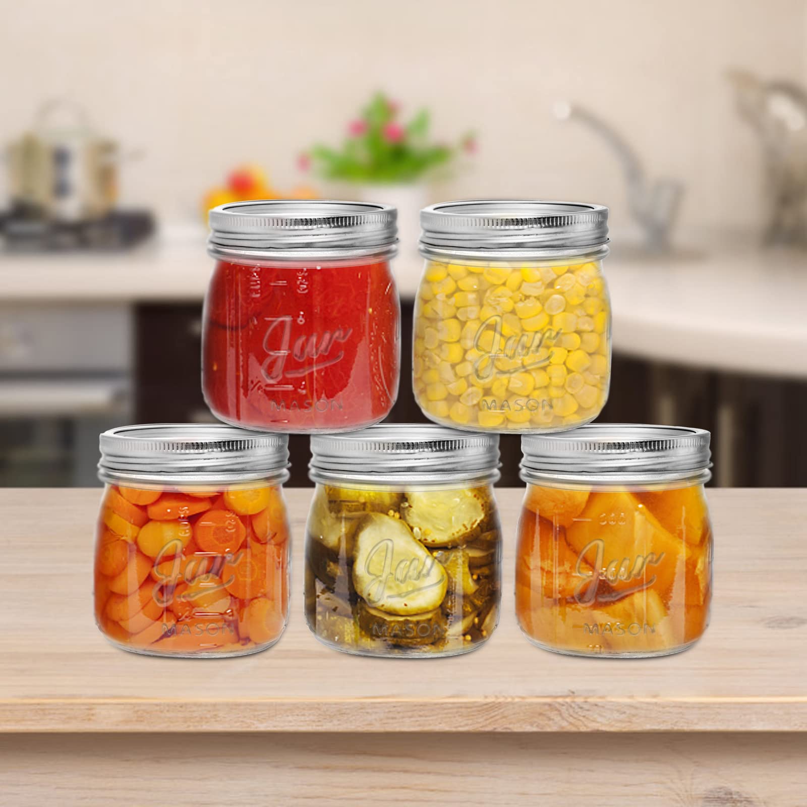 Lyellfe pack of 12 wide-mouth jars for bulk storage.